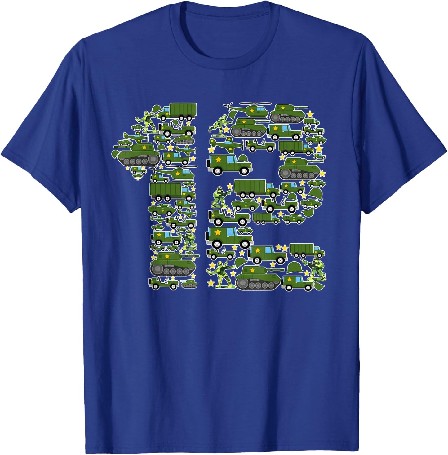 12th Birthday Shirt Boy Soldier 12 Year Old Military Themed T-Shirt - T-Shirt | Royal