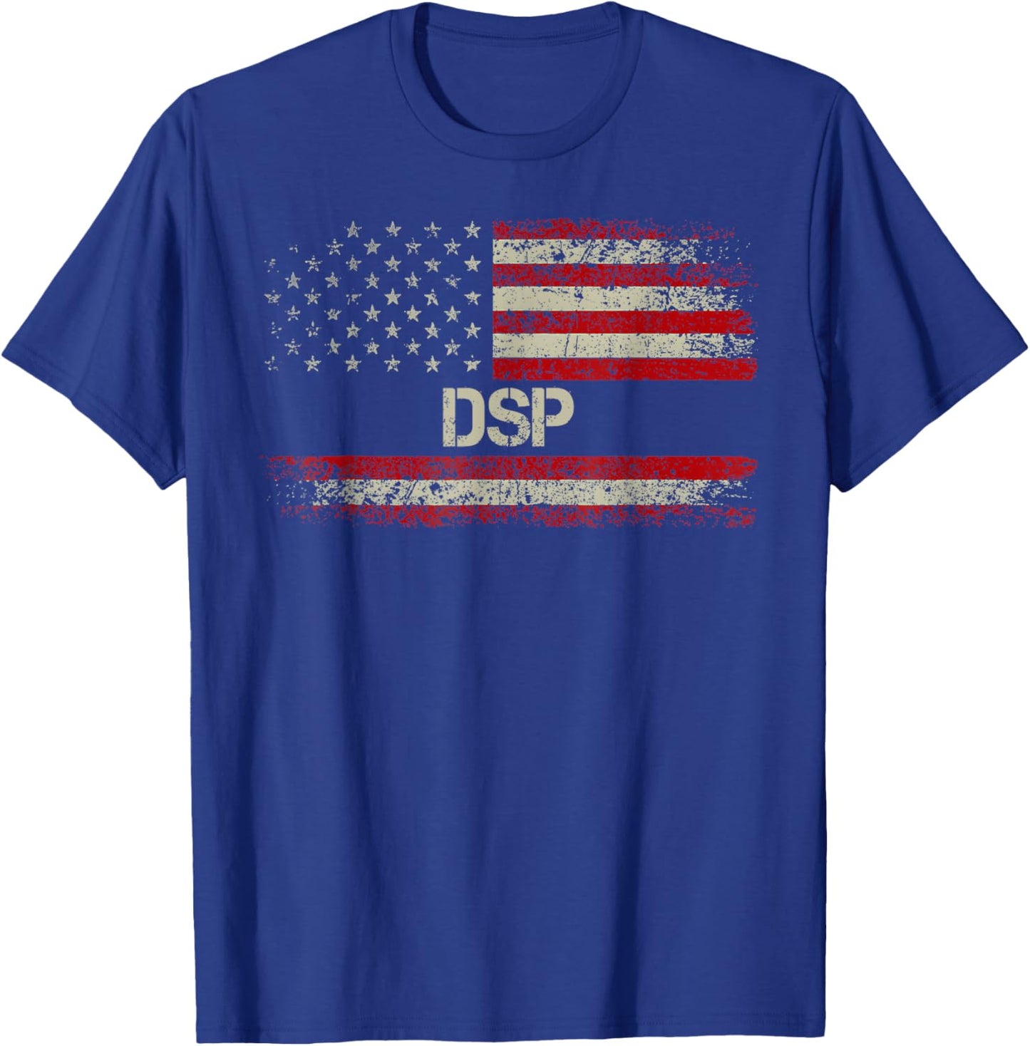 DSP - Vintage American Flag US Patriotic DSP Men T-Shirt - T-Shirt | Royal