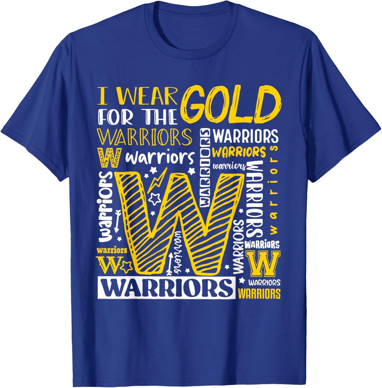 I Wear Gold For The Warriors Childhood Cancer Awareness T-Shirt - T-Shirt | Royal