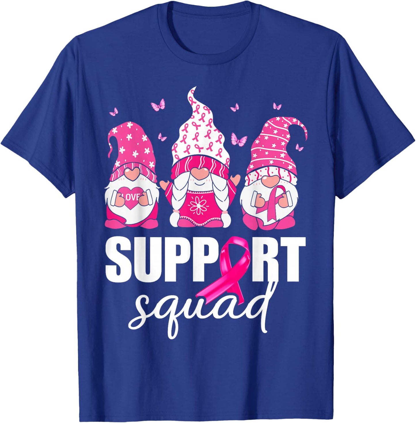 Breast Cancer Awareness Shirt Gnomes Support Squad T-Shirt - T-Shirt | Royal