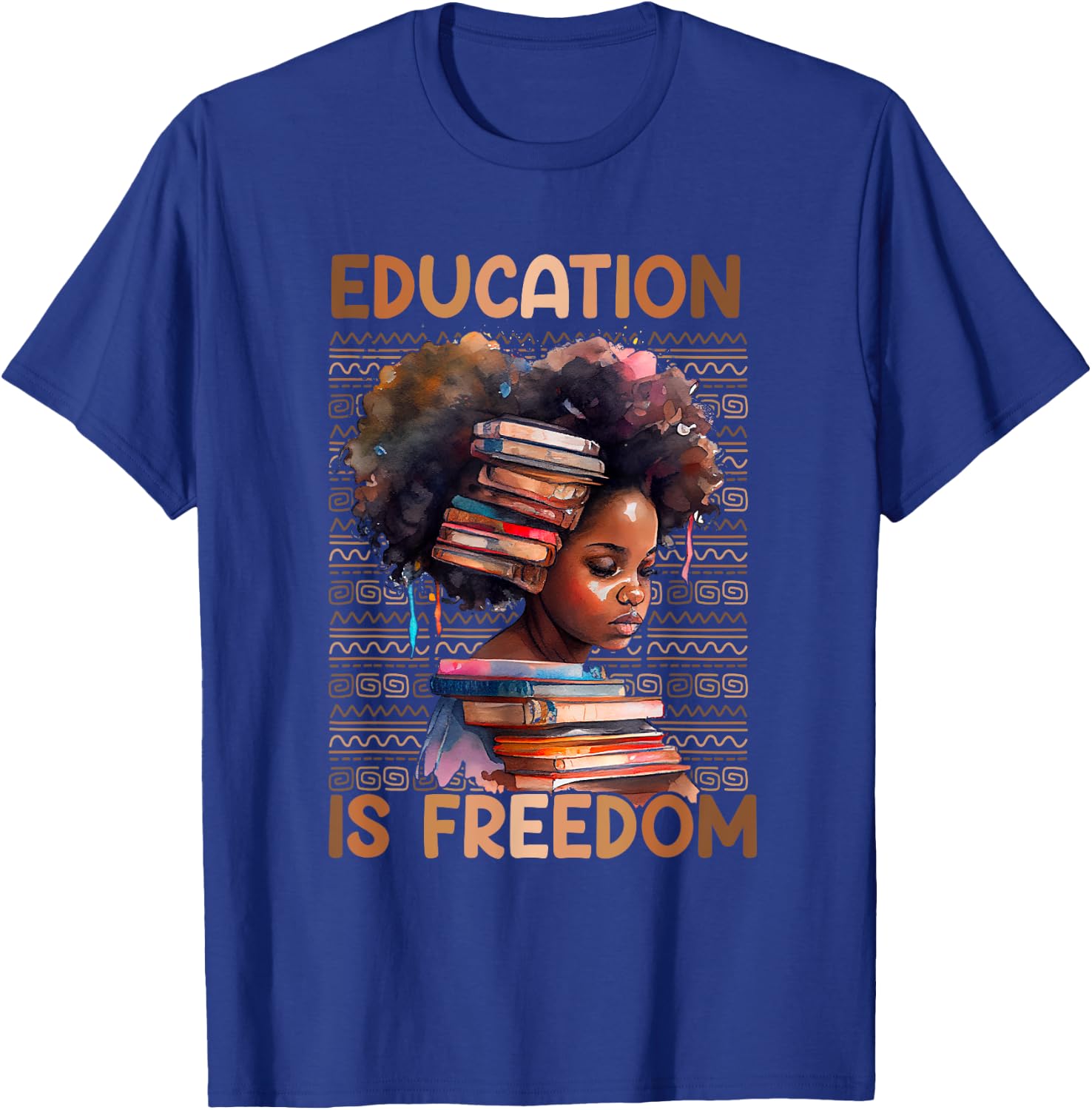 Education Is Freedom Teacher Women Black History Month T-Shirt - T-Shirt | Royal