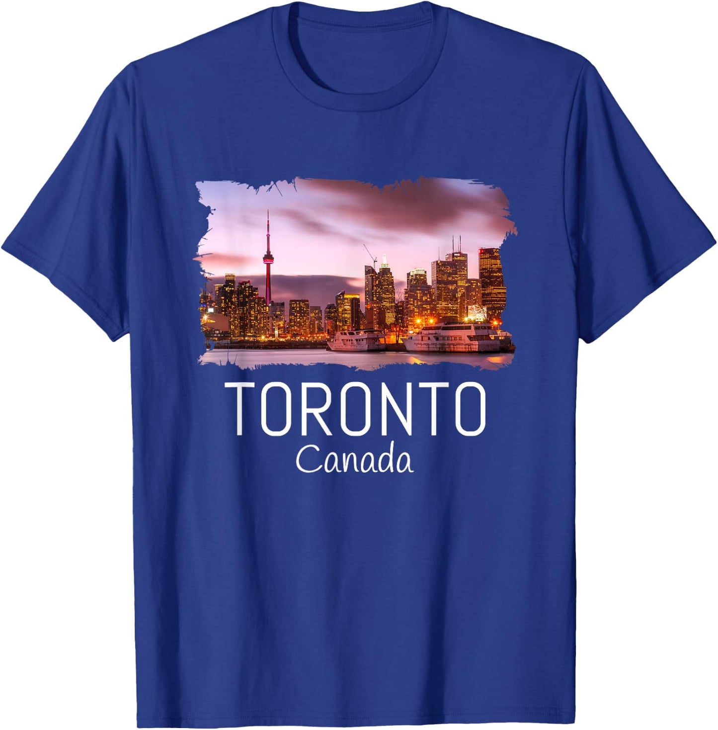 Toronto Skyline CN Tower Travel Souvenir Gift Toronto Canada T-Shirt - T-Shirt | Royal