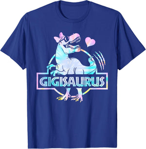 Gigisaurus T Rex Dinosaur Gigi Saurus Family Matching Women T-Shirt - T-Shirt | Royal
