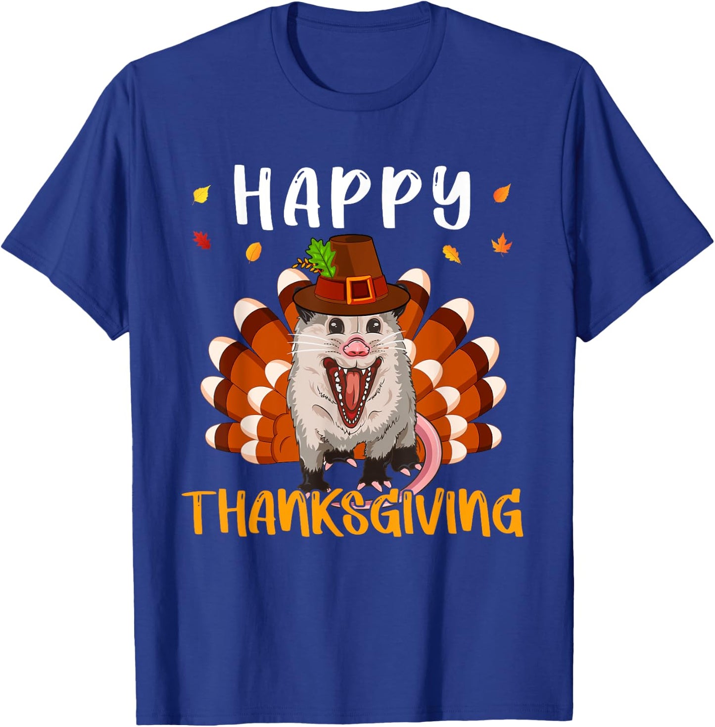 Thanksgiving Possum As Turkey Matching Kid Toddler Family T-Shirt - T-Shirt | Royal