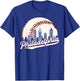 Vintage Philadelphia Philly Cityscape Baseball Skyline Retro T-Shirt - T-Shirt | Royal