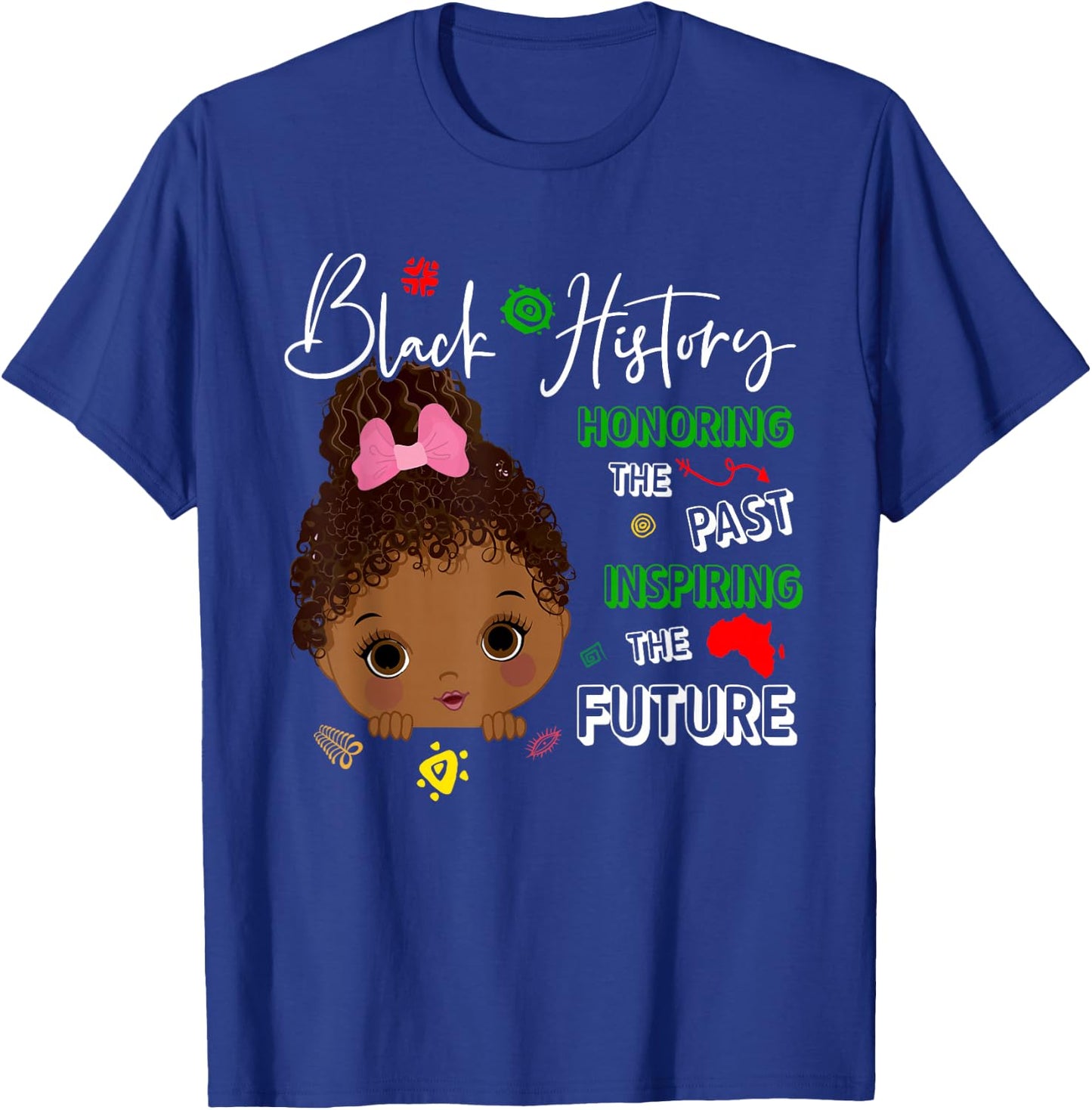 Honoring Past Black History African American Kids Girl T-Shirt - T-Shirt | Royal