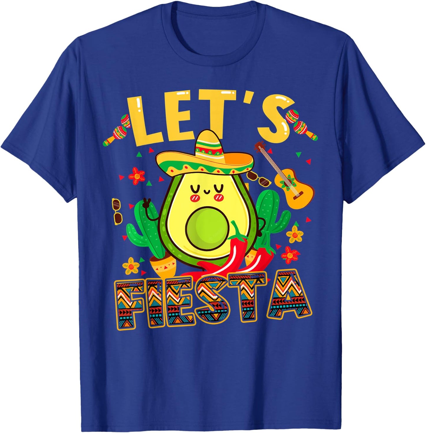 Funny Cinco De Mayo Lets Fiesta Avocado Kids Toddler Women T-Shirt - T-Shirt | Royal