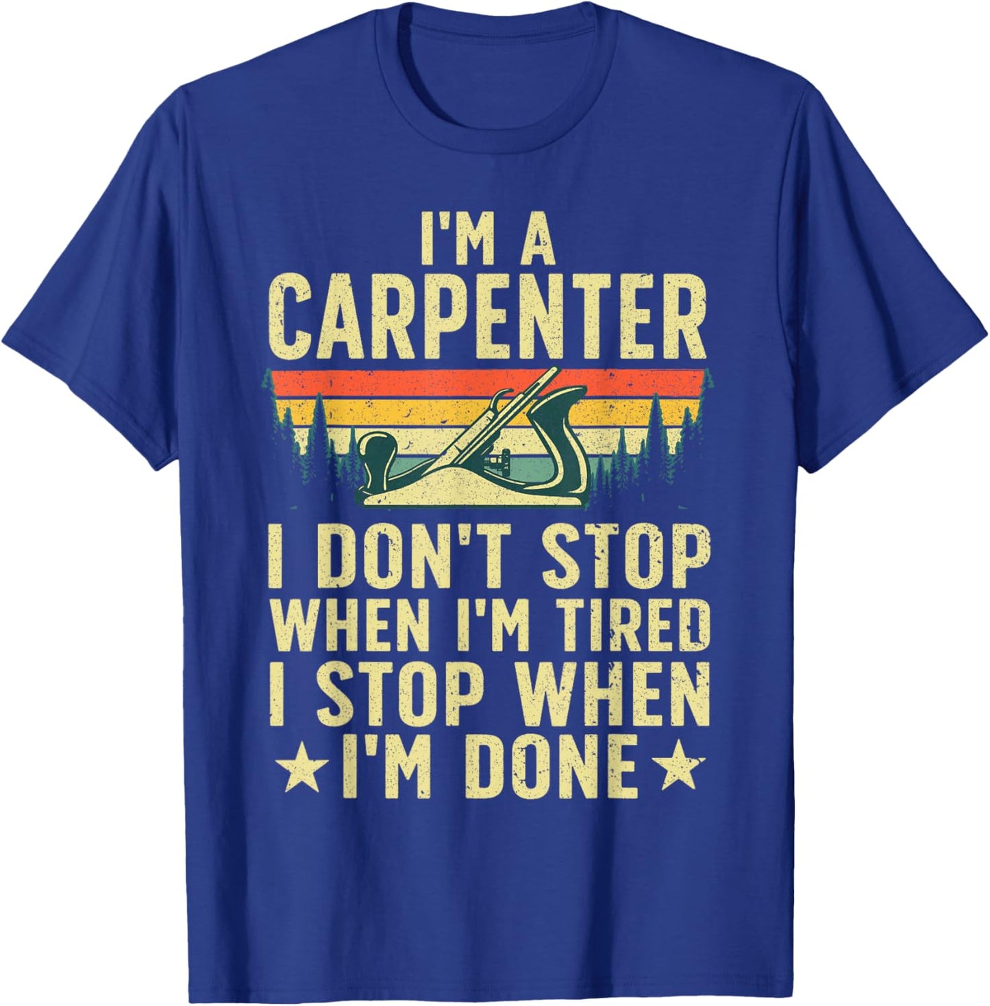 Cool Carpenter Dad Woodworker Carpentry Woodworking T-Shirt - T-Shirt | Royal