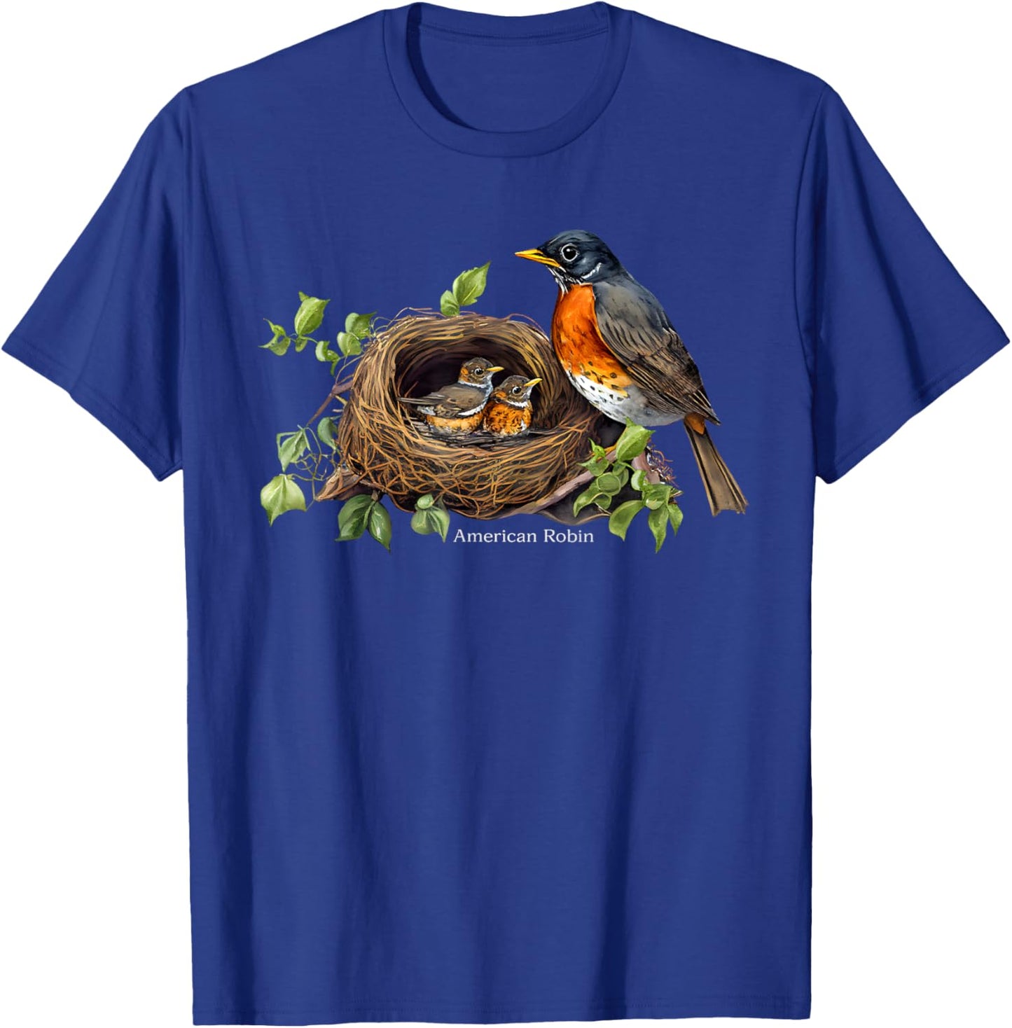 Backyard Bird Watching Watchers American Robin Birder T-Shirt - T-Shirt | Royal