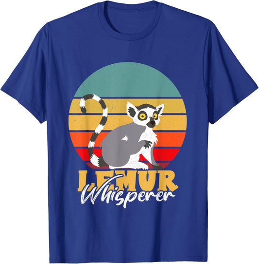 Retro Lemur Whisperer Madagascar Animal Cute Lemur Monkey T-Shirt - T-Shirt | Royal