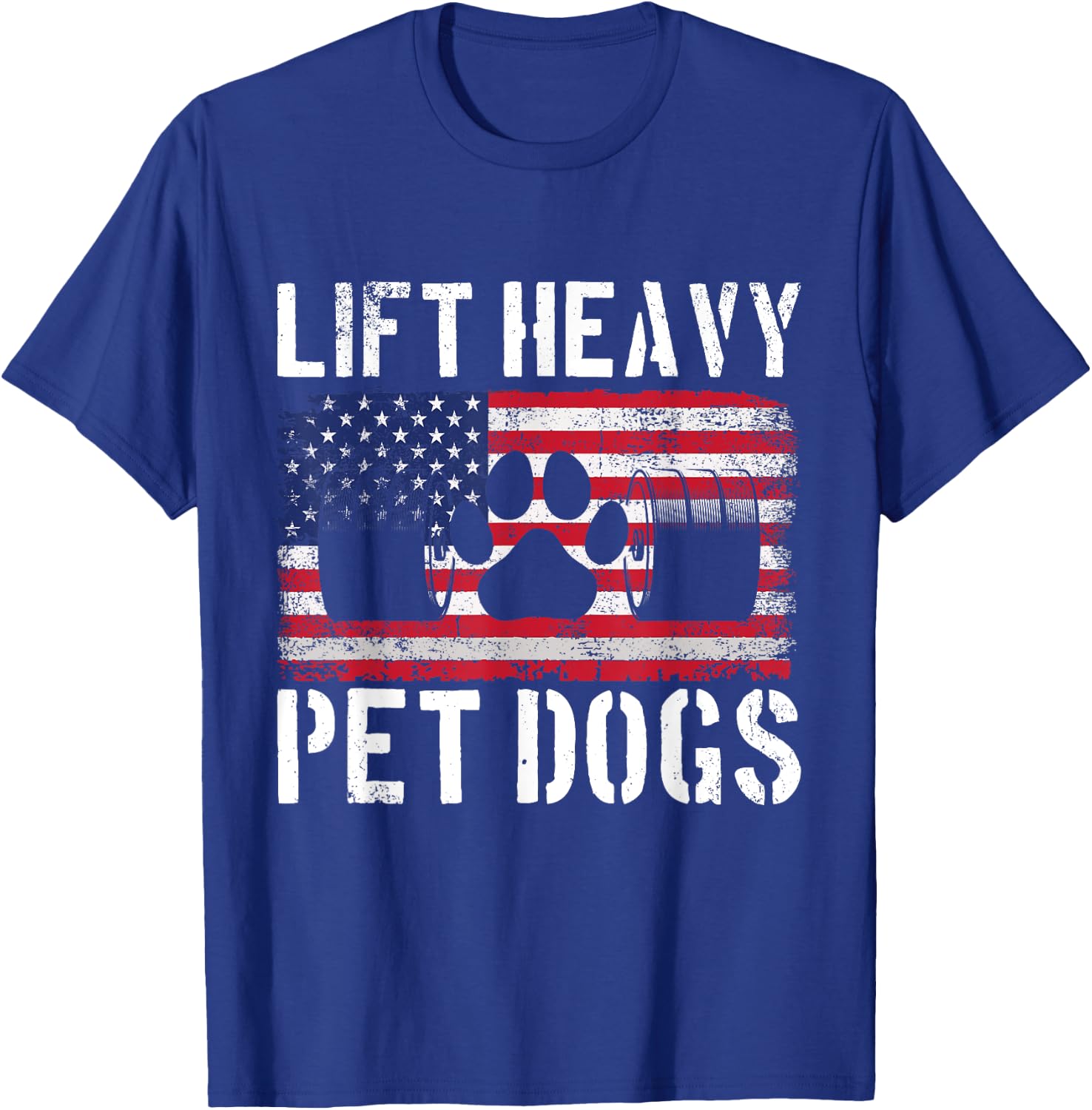 Lift Heavy Pet Dogs Weightlifting Funny Gym Workout Pet T-Shirt - T-Shirt | Royal