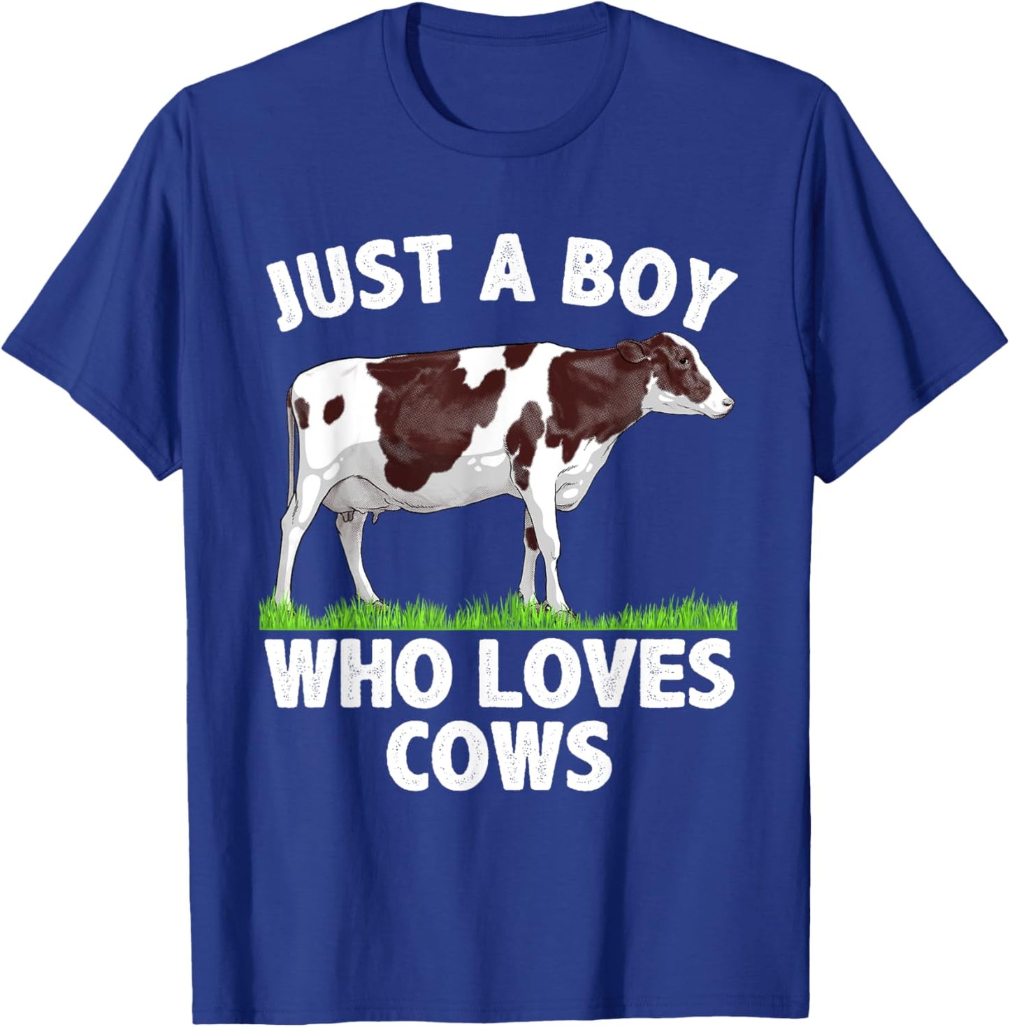 Funny Cow Design Boys Cow Farmer Livestock Animal T-Shirt - T-Shirt | Royal