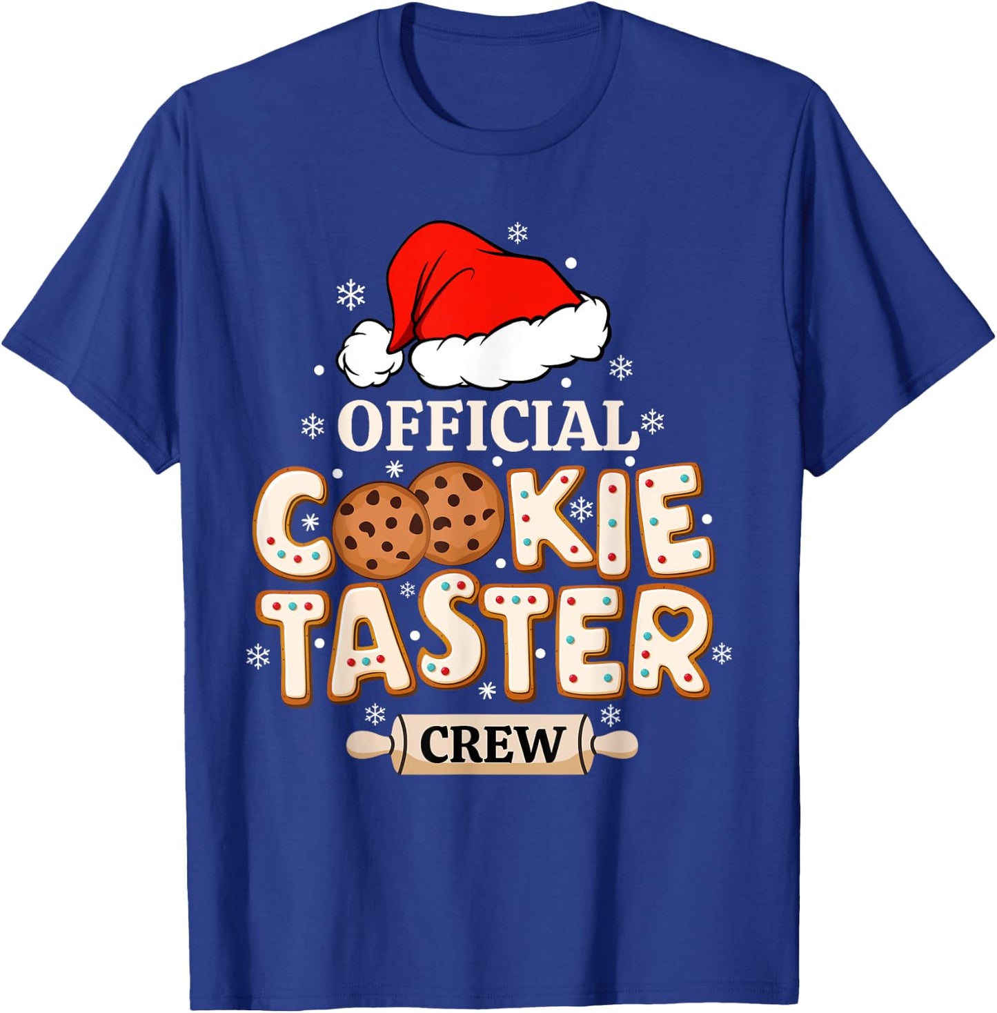 Official Cookie Taster Crew, Funny Christmas Baking Team T-Shirt - T-Shirt | Royal