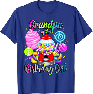 Candy Machine Grandpa of the Birthday Girl Sweet Matching T-Shirt - T-Shirt | Royal