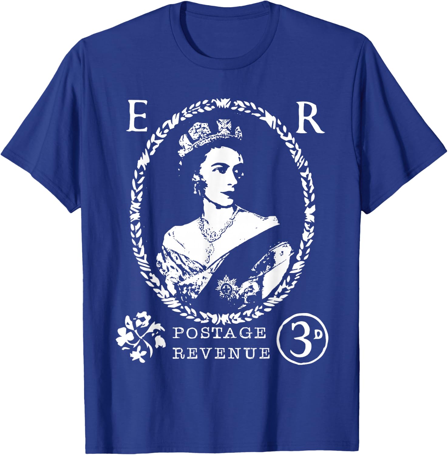 Queen Elizabeth II ER Crown UK Britain Monarch Distressed T-Shirt - T-Shirt | Royal