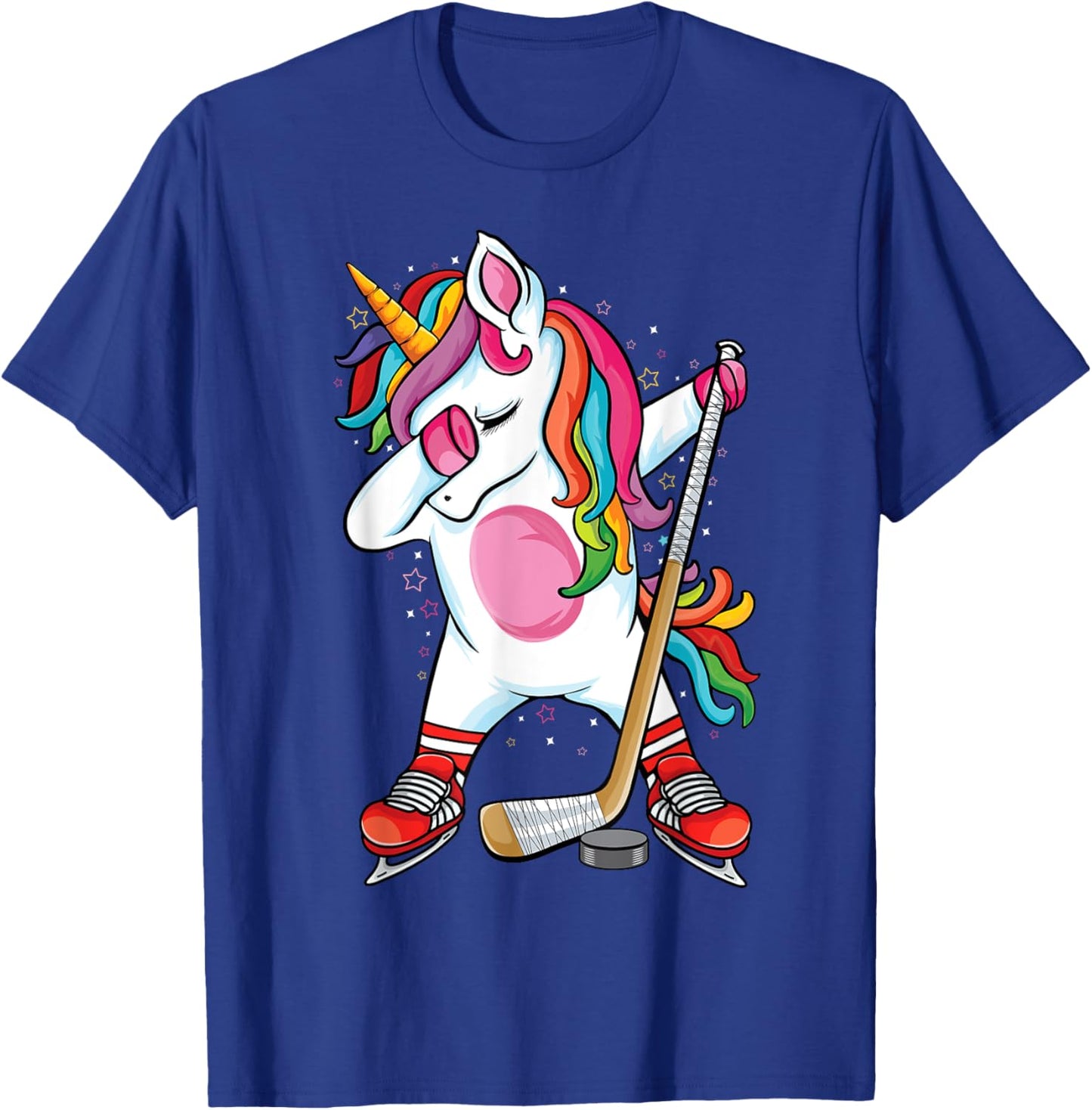Dabbing Unicorn Ice Hockey Kids Boys Girls funny ice Hockey T-Shirt - T-Shirt | Royal