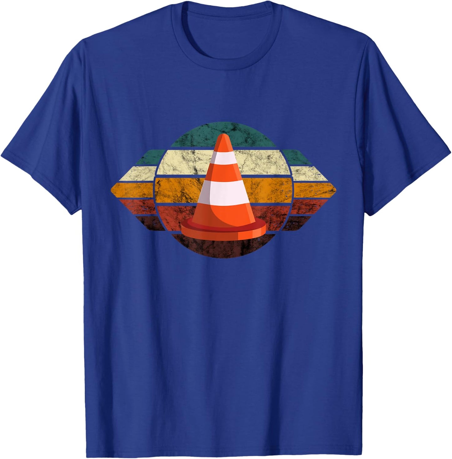 Traffic Cone Costume Retro Safety Cone Vintage Traffic Cone T-Shirt - T-Shirt | Royal