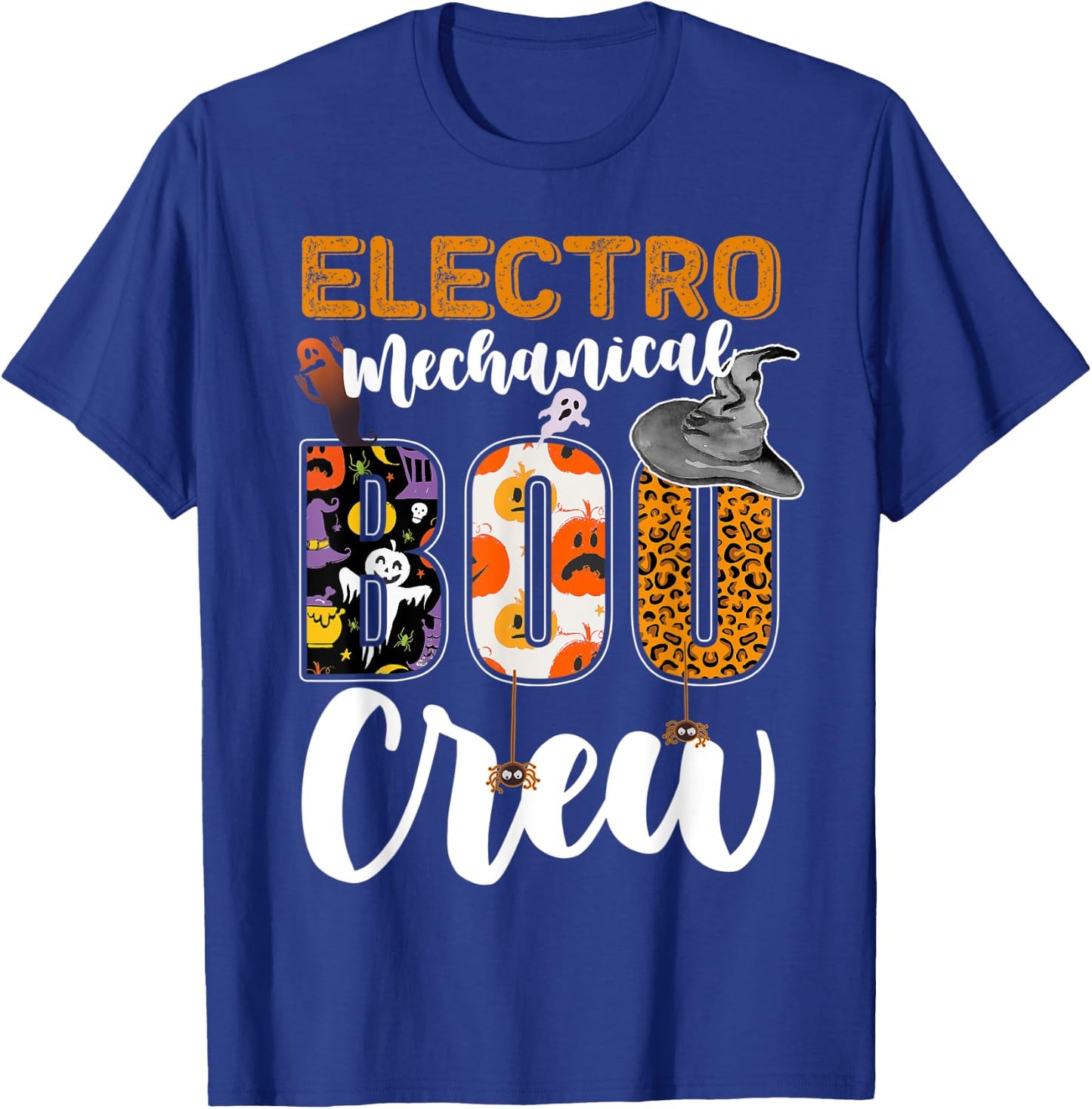 Electro-mechanical Boo Crew Halloween Matching Tech T-Shirt - T-Shirt | Royal