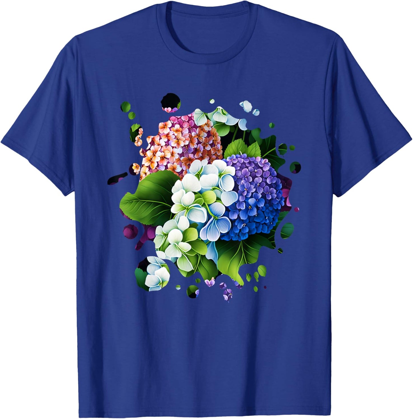 Vintage Hydrangea Inspired Flower Plant Lover gardening T-Shirt - T-Shirt | Royal