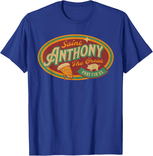 St Anthony Great Abbot Patron Saint Farmers Retro Pizza T-Shirt - T-Shirt | Royal