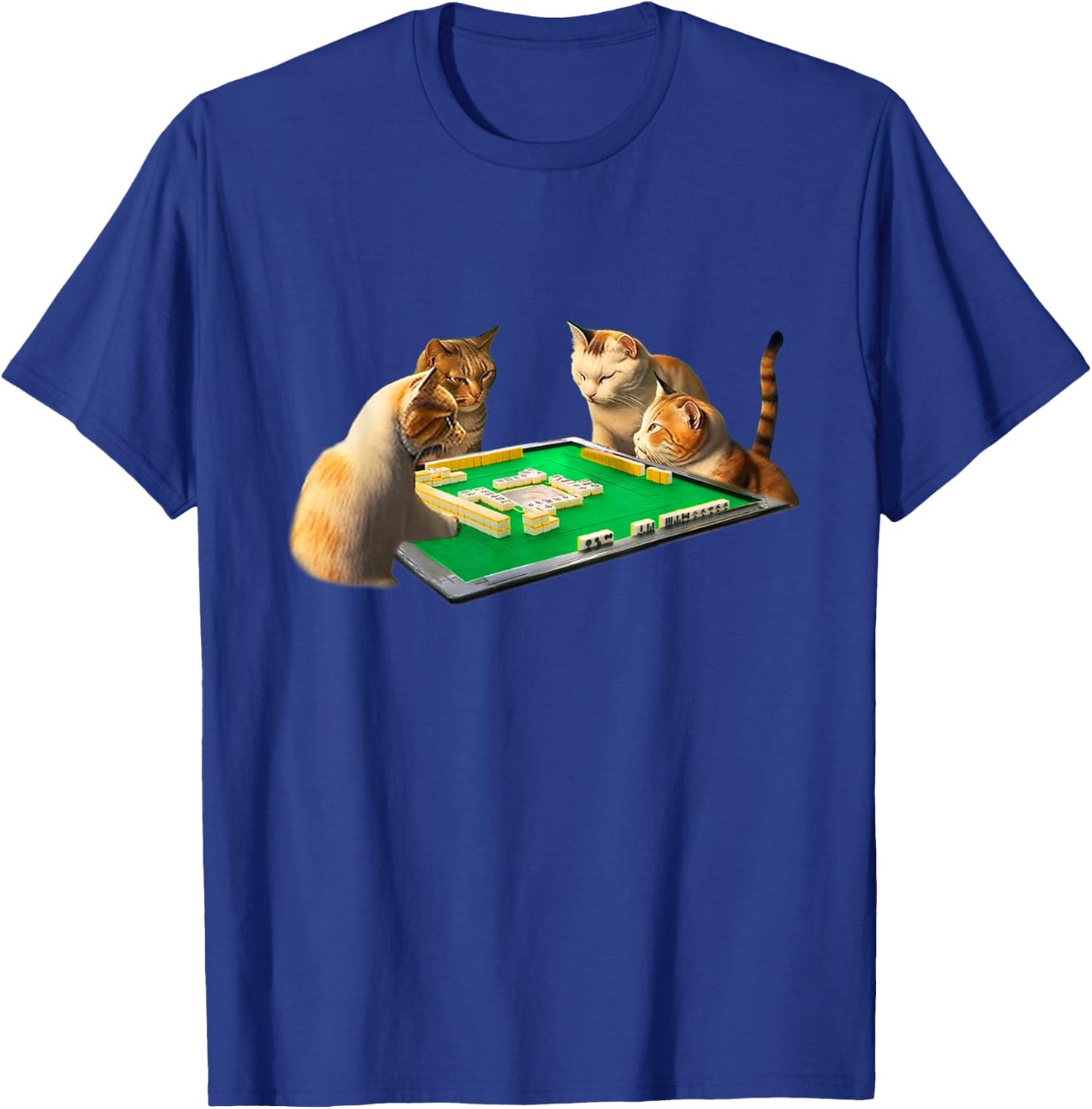 Cat Cat Mahjong Funny T Shirt with Letters Funny Clothes Funny Goods Present Neta Jakushi T-Shirt - T-Shirt | Royal