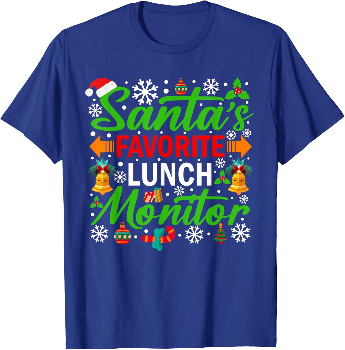 Santa's Favorite Lunch Monitor Funny Christmas T-Shirt - T-Shirt | Royal