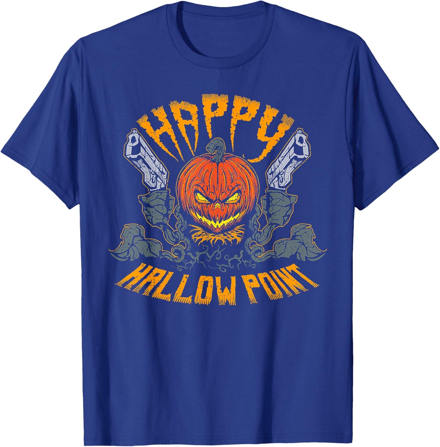 Happy Hallow Point Pumpkin Gun T-Shirt - T-Shirt | Royal
