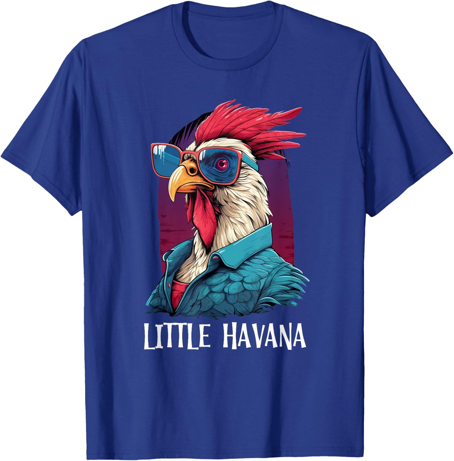 Little Havana Cuban Style, Funny Rooster 305 Miami Souvenir T-Shirt - T-Shirt | Royal