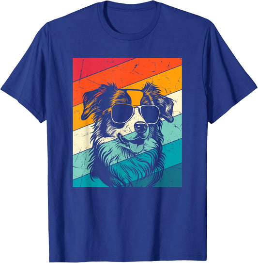 Retro Vintage Mini Aussie Sunglasses Dog Lovers Men Women T-Shirt - T-Shirt | Royal