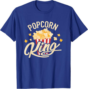 Funny Popcorn King Cute Snack Cinema Men Boys Kids Costume T-Shirt - T-Shirt | Royal