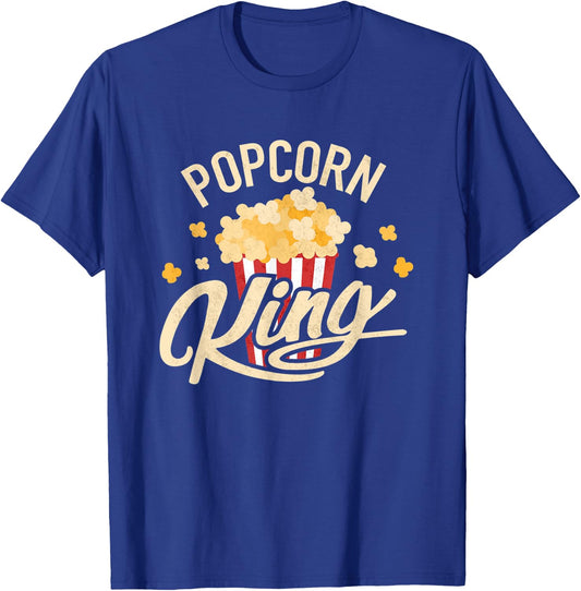 Funny Popcorn King Cute Snack Cinema Men Boys Kids Costume T-Shirt - T-Shirt | Royal