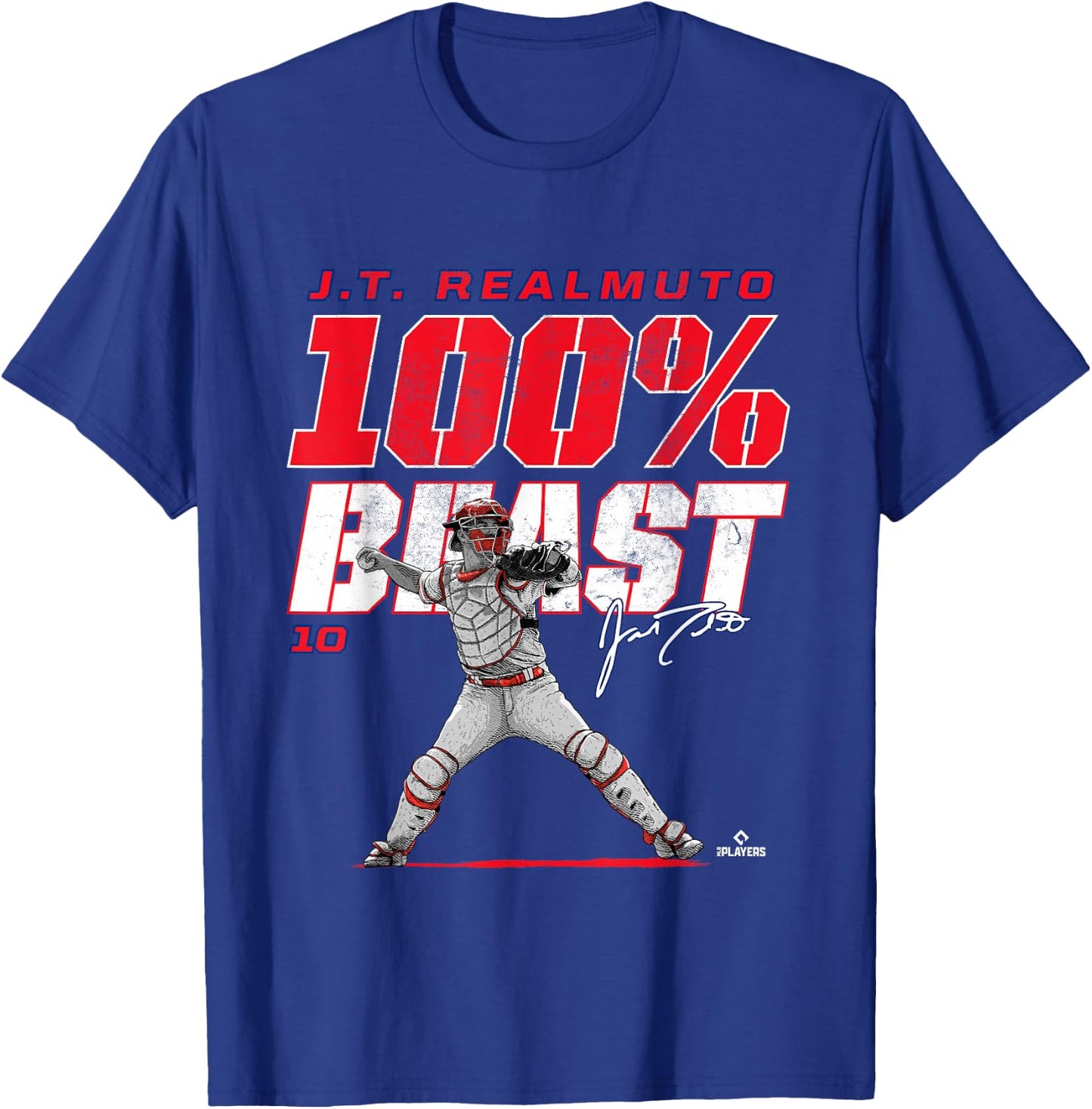 100% Beast JT Realmuto Philadelphia MLBPA T-Shirt - T-Shirt | Royal