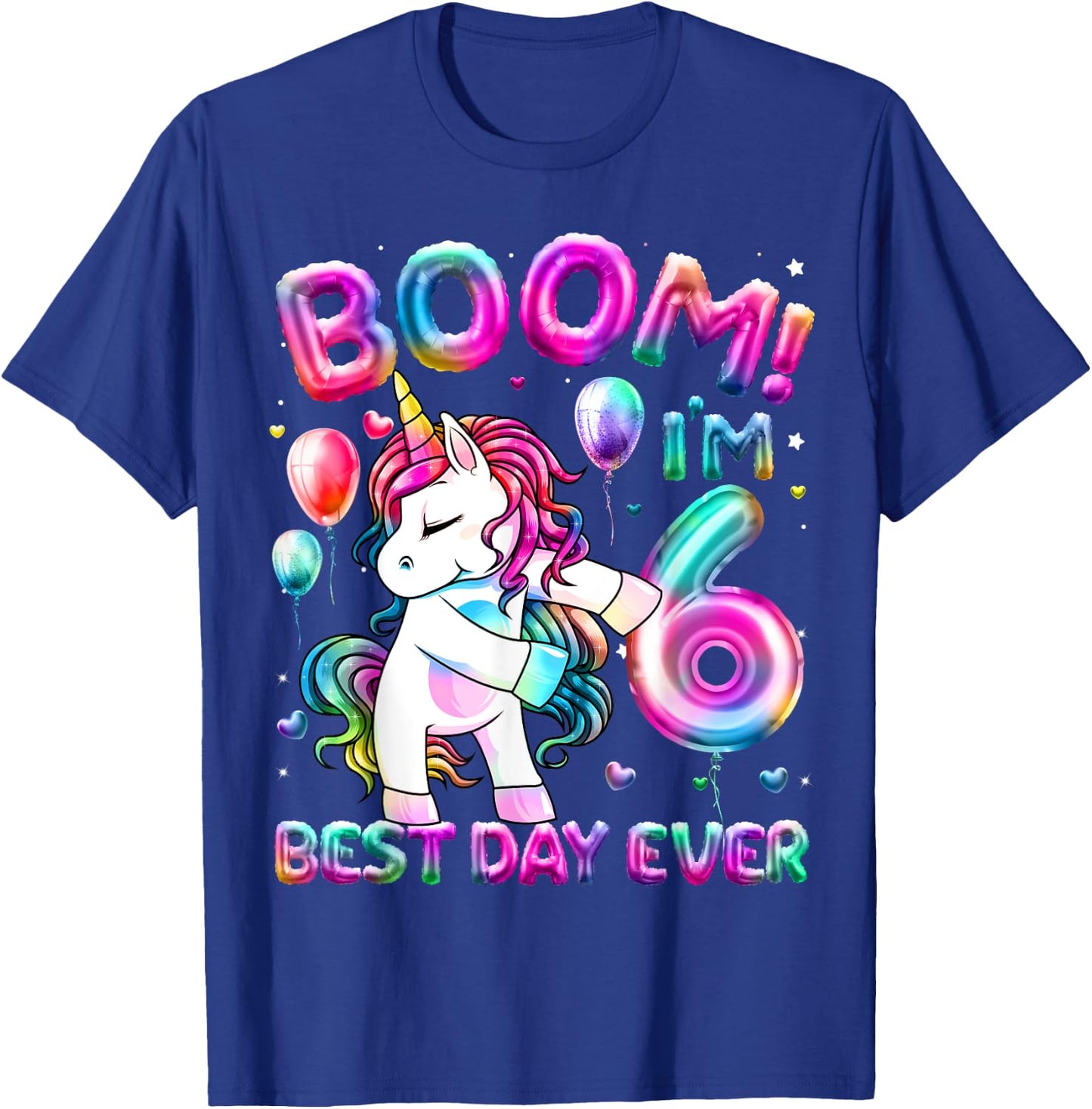 6 Years Old Flossing Unicorn Gifts 6th Birthday Girl Party T-Shirt - T-Shirt | Royal