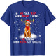 Santa Golden Retriever Reindeer Light Christmas Pajama T-Shirt - T-Shirt | Royal