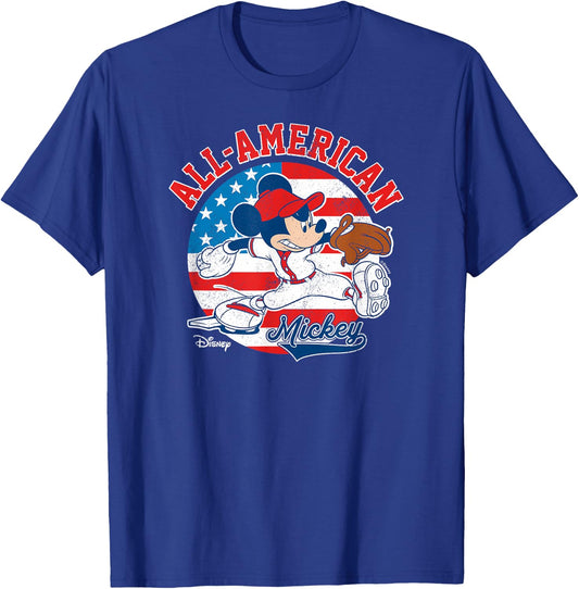 Disney - Mickey Americana Baseball T-Shirt - T-Shirt | Royal