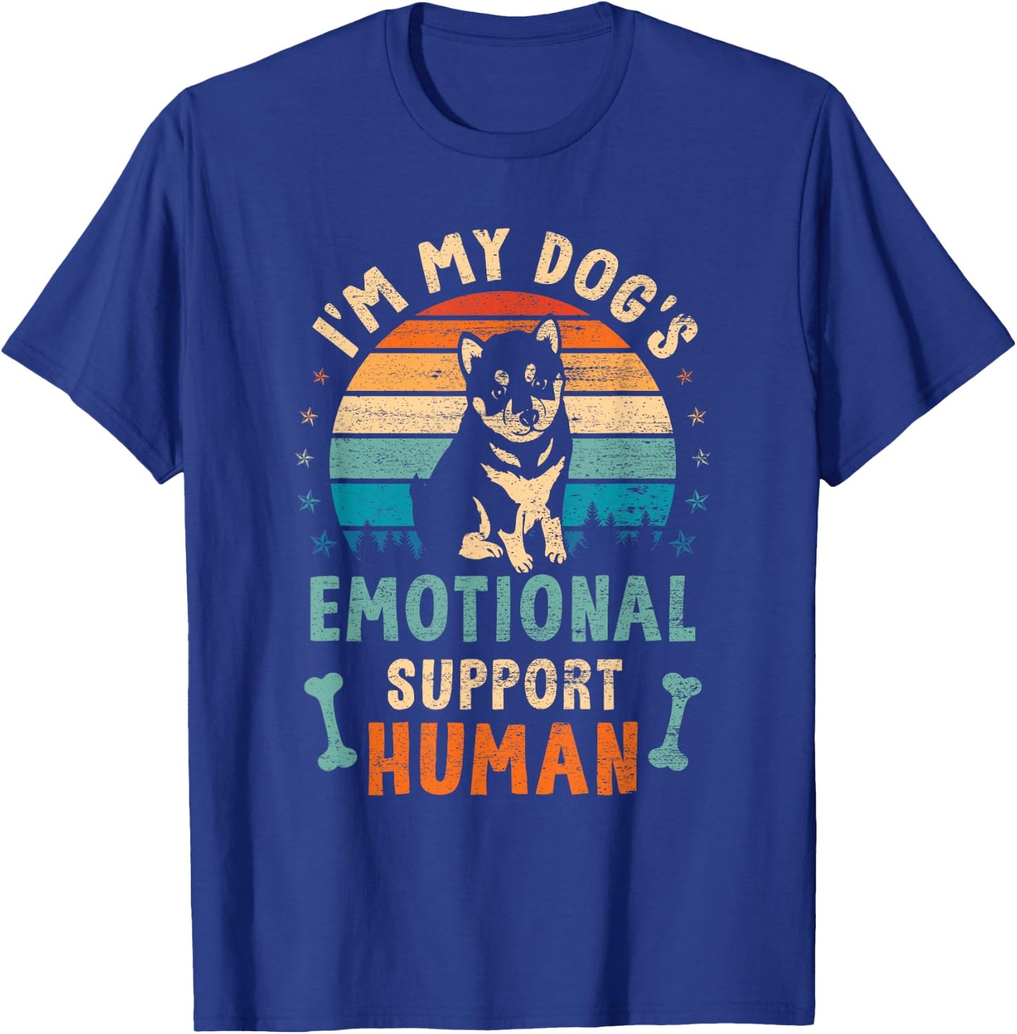 I'm My Dog's Emotional Supports Human Vintage Dog Lover T-Shirt - T-Shirt | Royal