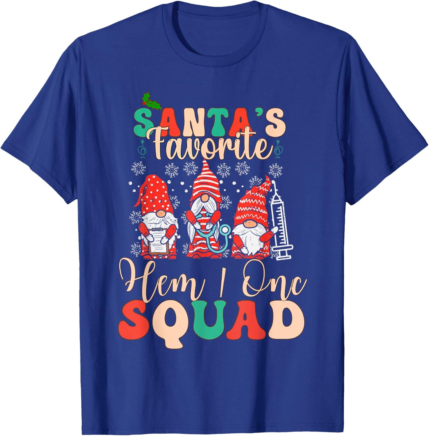 Christmas Oncology Hematology Nurse Squad Peds Hem/Onc T-Shirt - T-Shirt | Royal