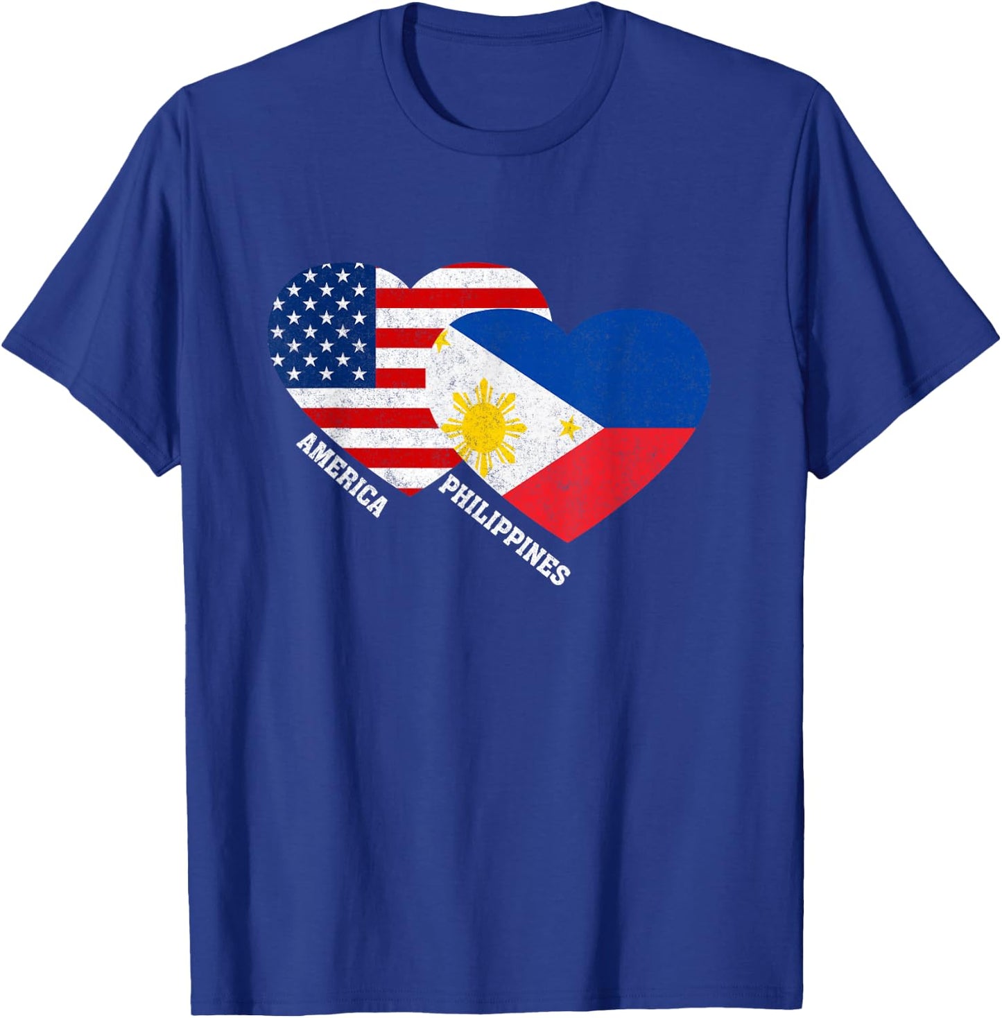 Philippines Flag Shirt Filipino American Pride Vintage T-Shirt - T-Shirt | Royal