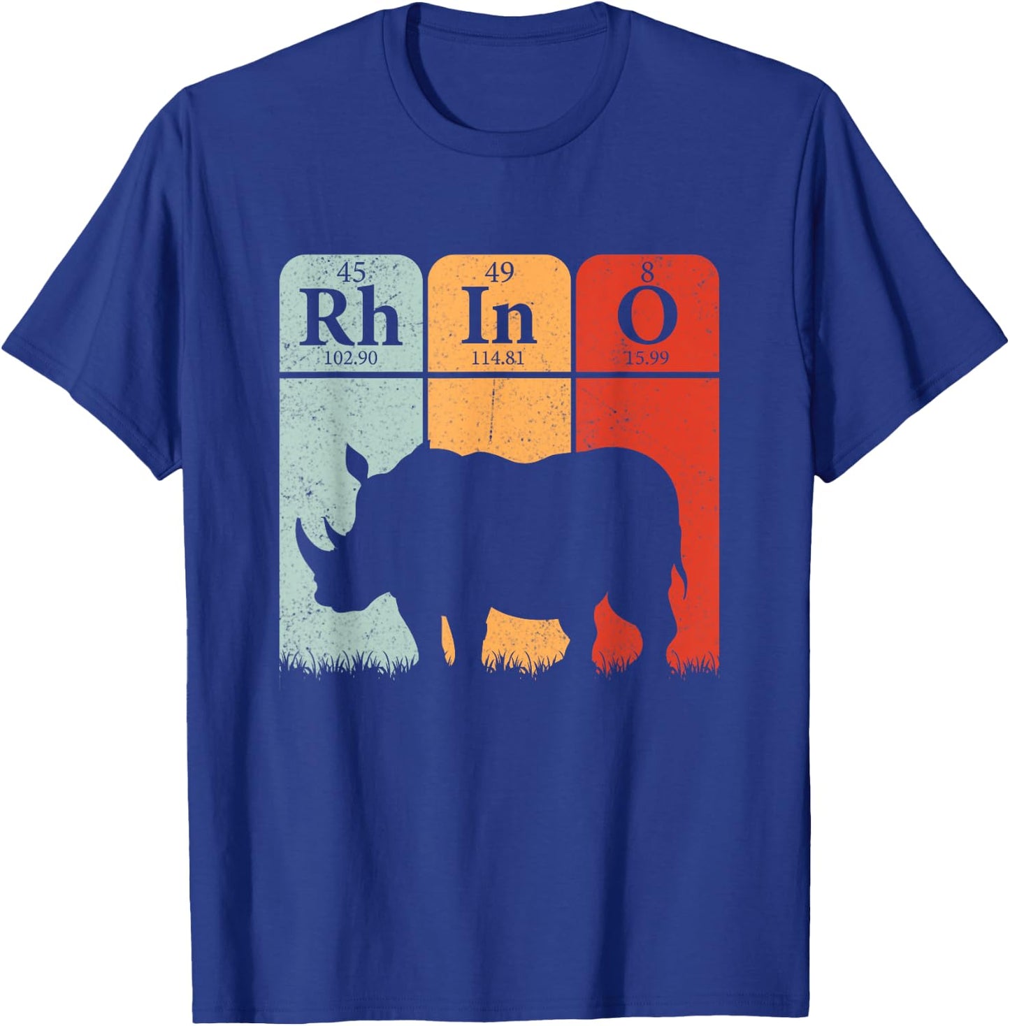Hippo Chemistry Periodic Table Elements Rhinoceros Lover T-Shirt - T-Shirt | Royal