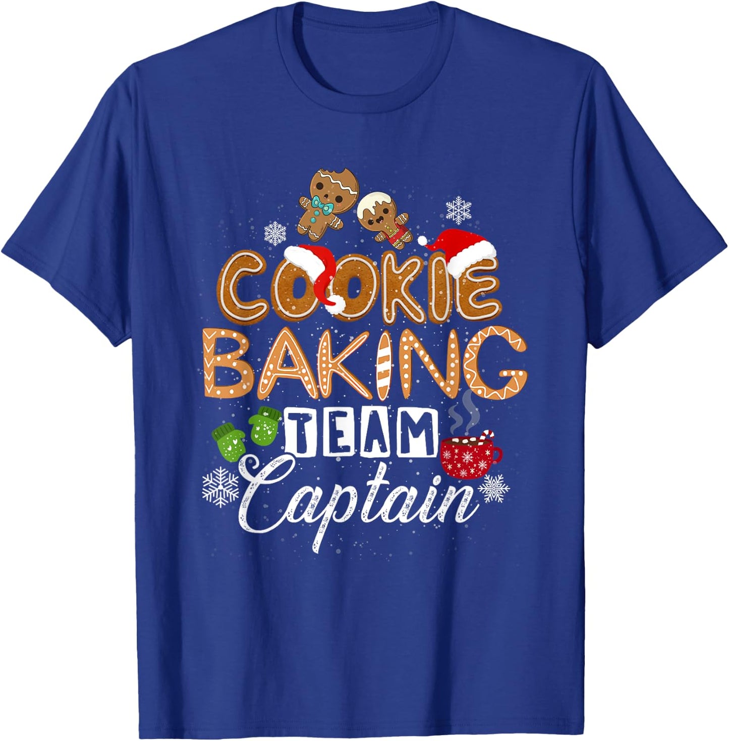 family winter santa Christmas cookie baking team captain T-Shirt - T-Shirt | Royal