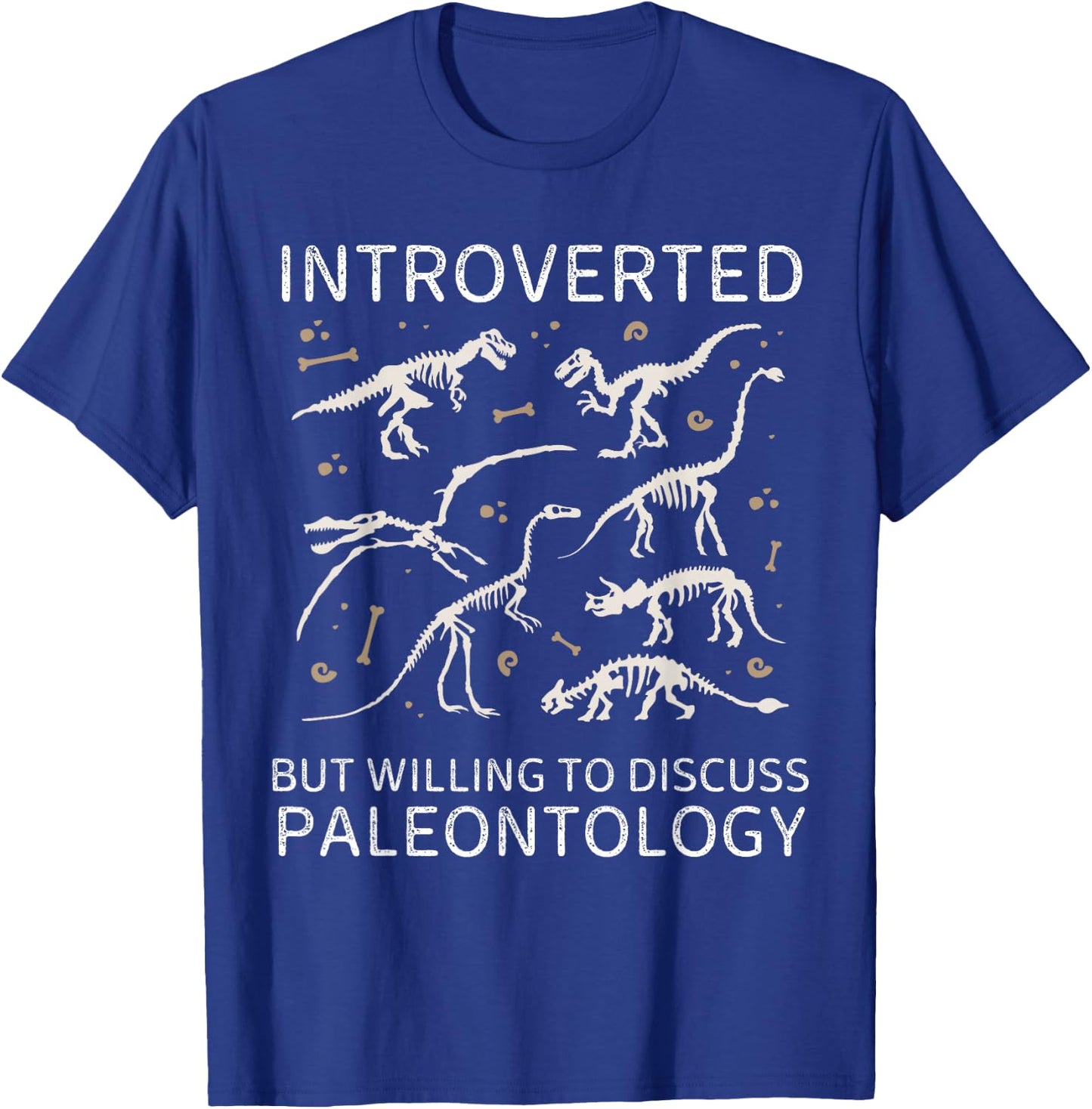 Vintage Introverted But Willing To Discuss Paleontology T-Shirt - T-Shirt | Royal