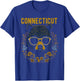 Connecticut USA Bear Wearing Glasses Design T-Shirt - T-Shirt | Royal