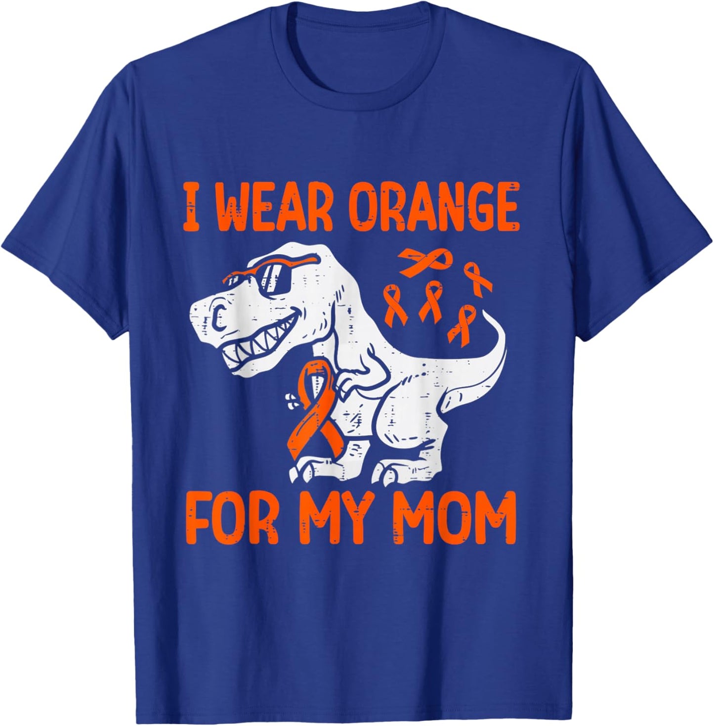 I Wear Orange For My Mom Dinosaur Multiple Sclerosis Kids T-Shirt - T-Shirt | Royal