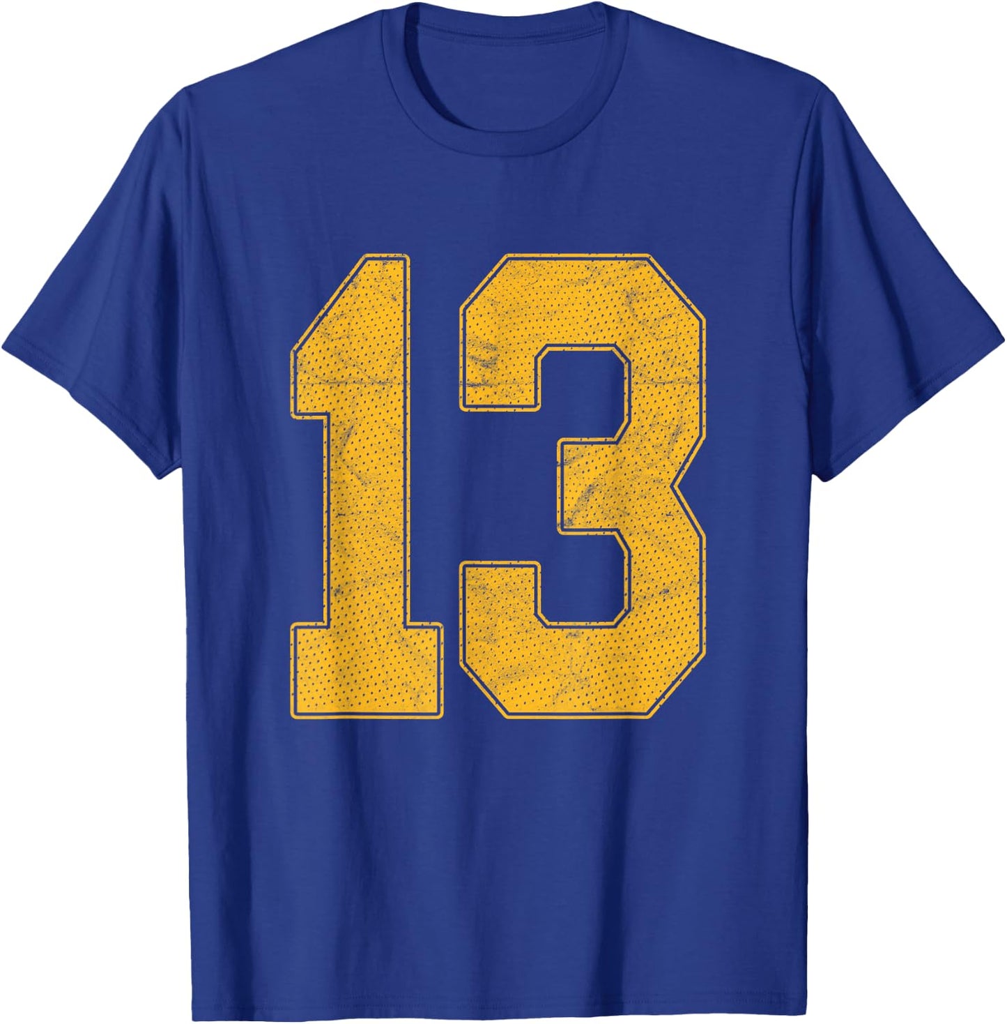 Number 13 Numbered Uniform Sports Team Jersey 13th Birthday T-Shirt - T-Shirt | Royal