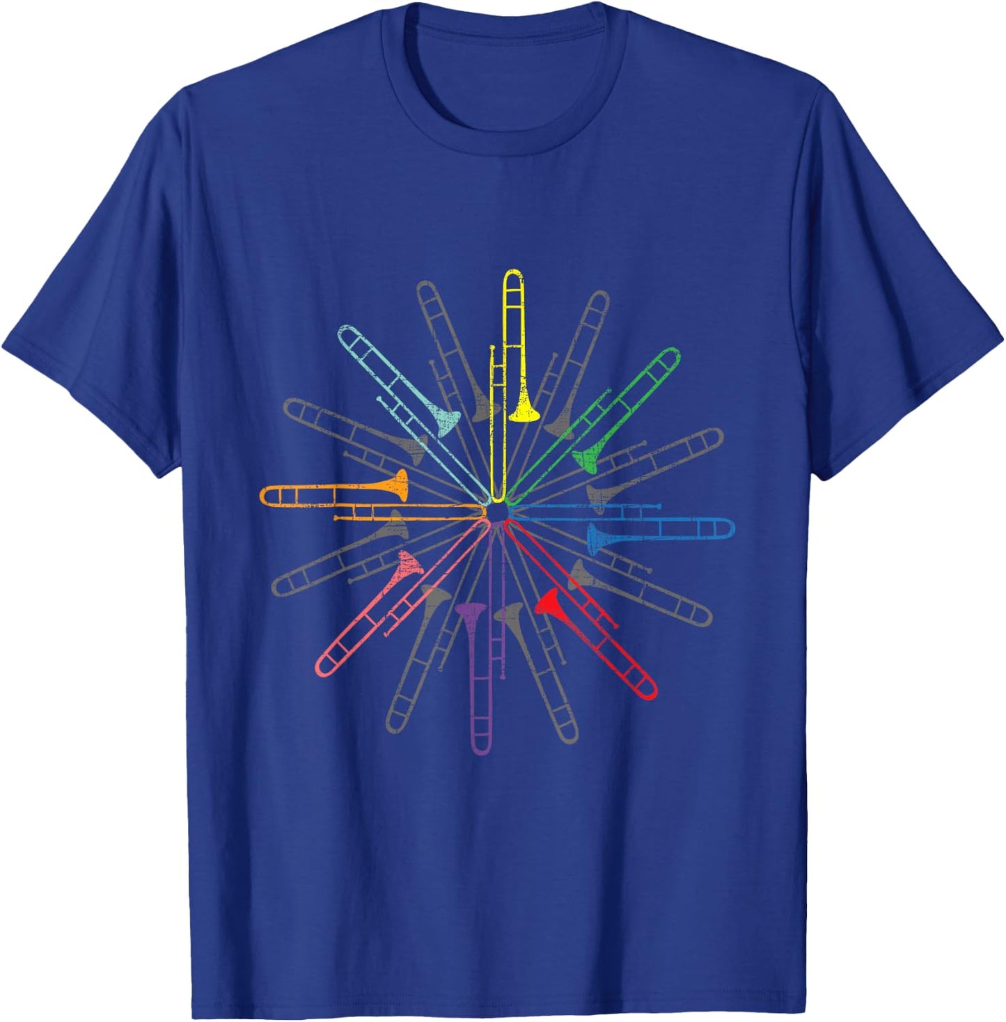 Colorful Trombones - Trombone Player Music Jazz Music T-Shirt - T-Shirt | Royal