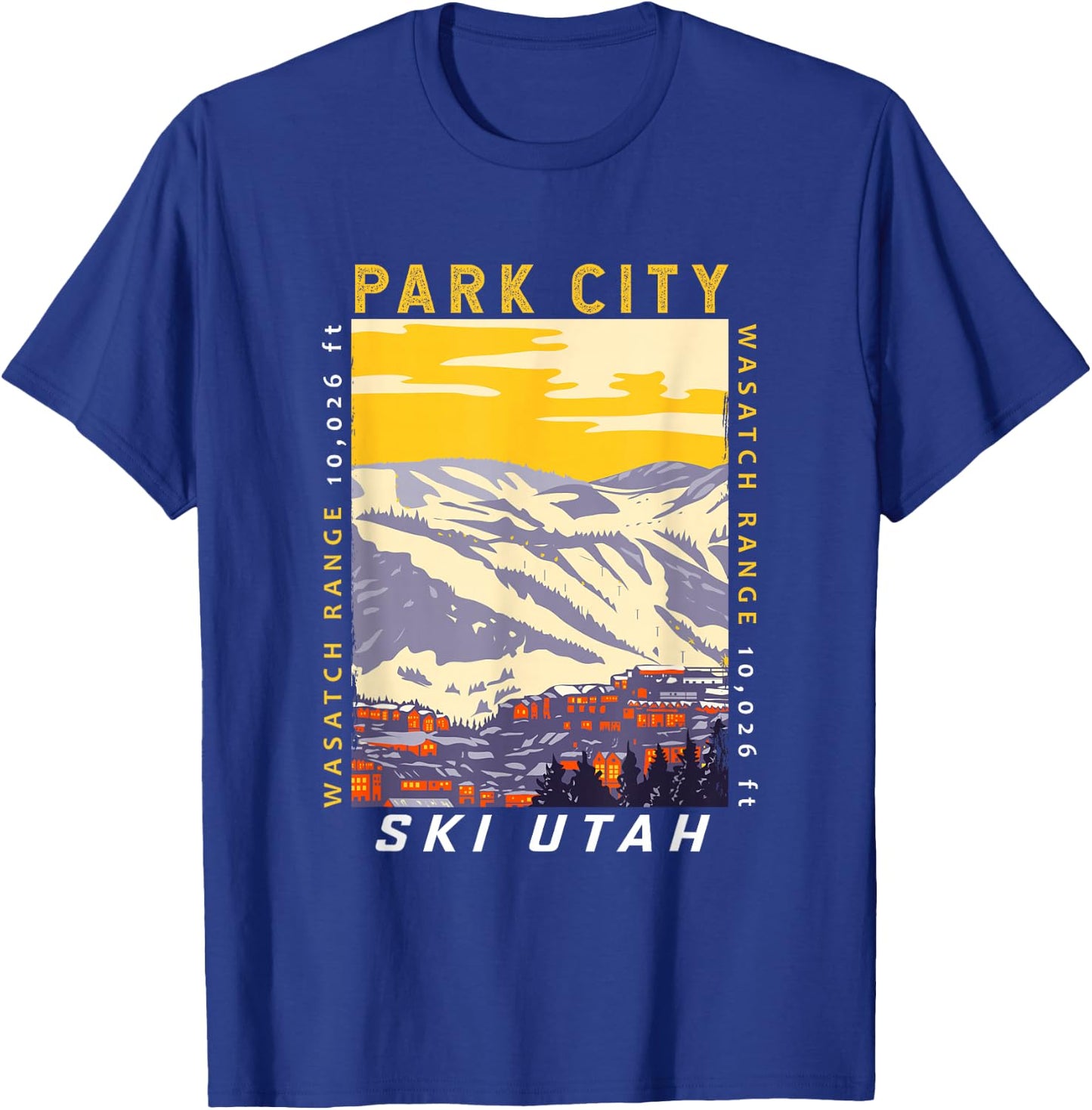 Park City Ski Area Utah Distressed Vintage T-Shirt - T-Shirt | Royal