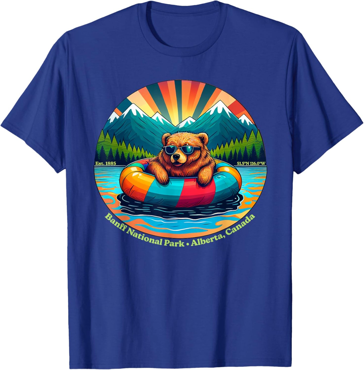 Banff National Park Bear Animals With Sunglasses Kids Adults T-Shirt - T-Shirt | Royal