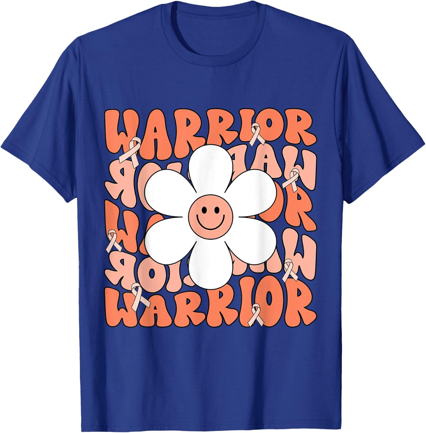 Uterine Cancer Peach Ribbon Uterine Cancer Warrior T-Shirt - T-Shirt | Royal