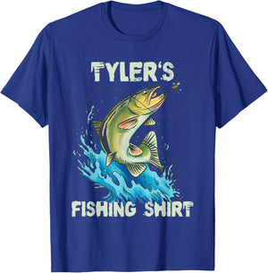 Tyler's Fishing Shirt - Personalized Fishing T-Shirt - T-Shirt | Royal