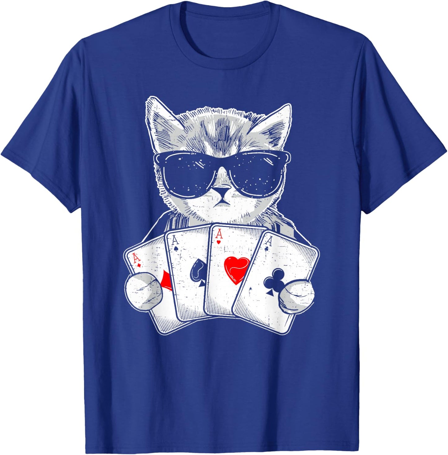 Cat Play Poker Gambling Casino Dealer Poker Player Gambler T-Shirt - T-Shirt | Royal